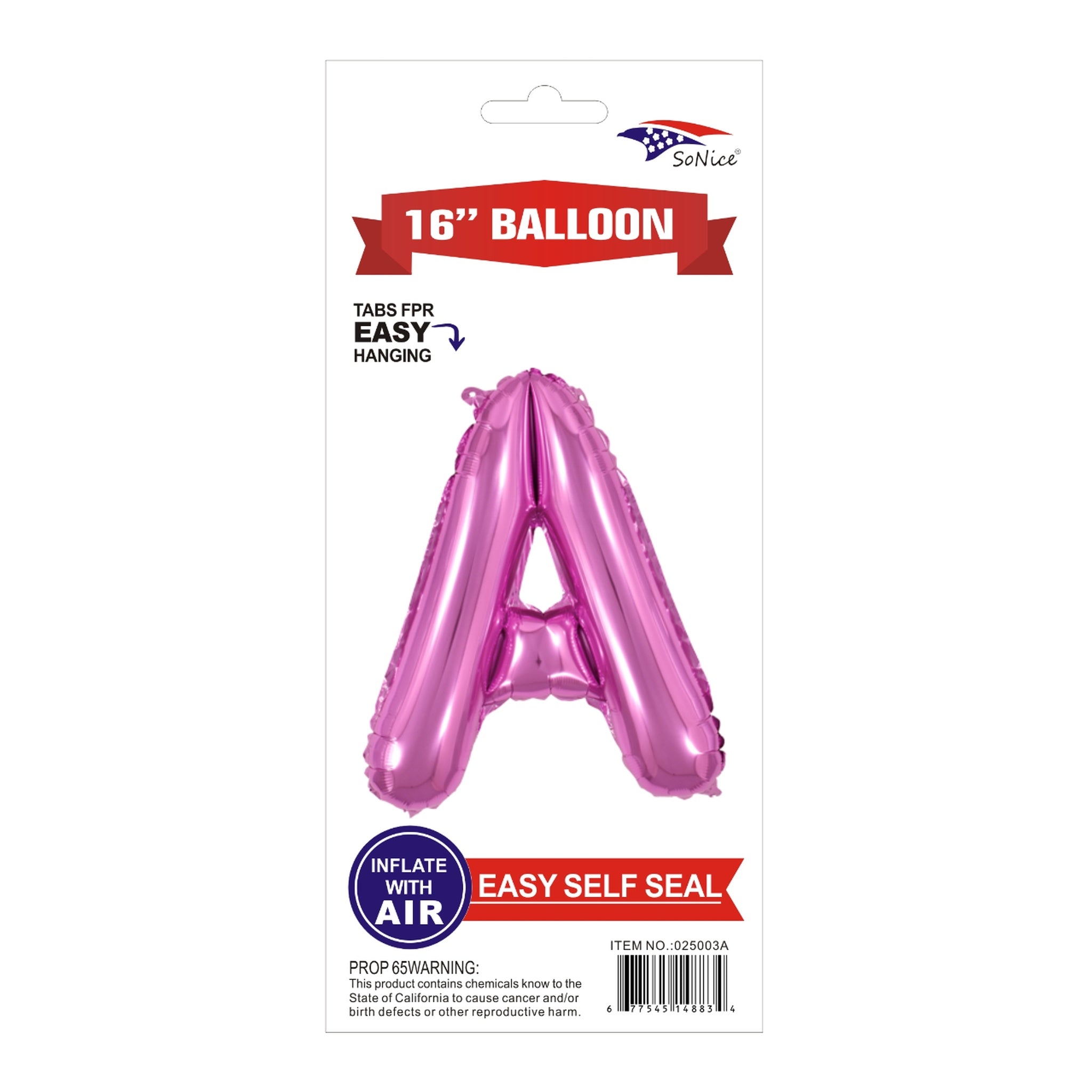 16" Foil Balloon Pink A .